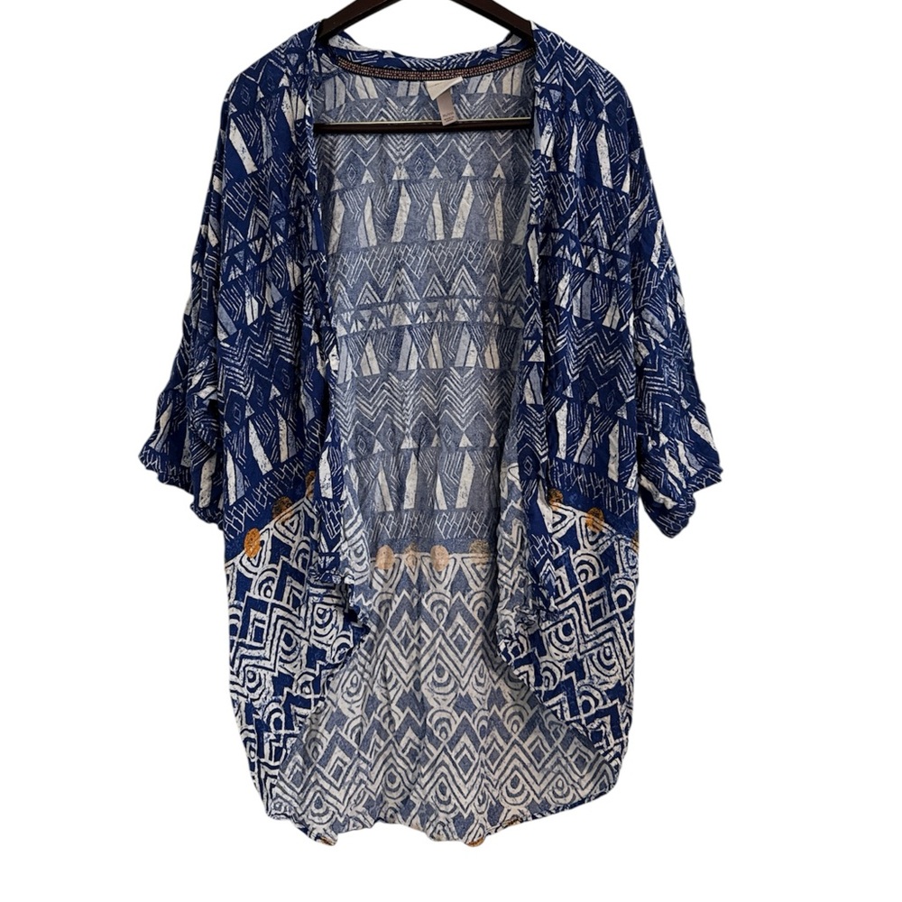 Knox Rose Navy pattern Cover Up Cardigan Size XL / XXL